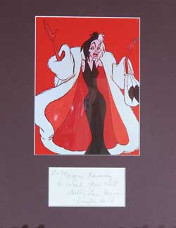 Betty Lou Gerson as Cruella autograph
