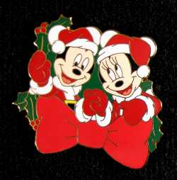 Disneyland Mickey and Minnie Christmas Pin pic