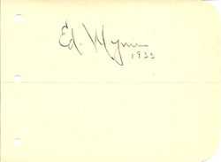 Ed Wynn Autograph - Voice of Mad Hatter